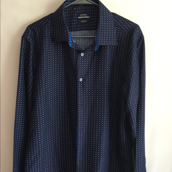 Portabella New York Mens Midnight blue w/blue white polka dot - Picture 4 of 5